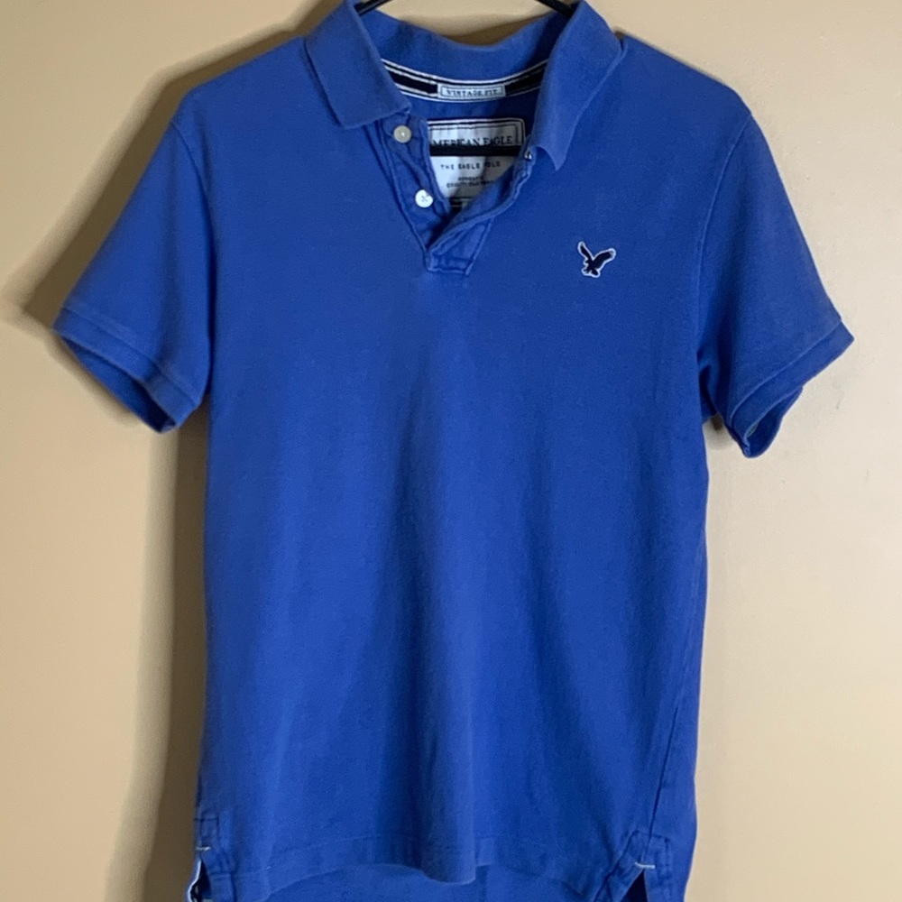 Men’s Blue AMERICAN EAGLE Polo Shirt - Small
